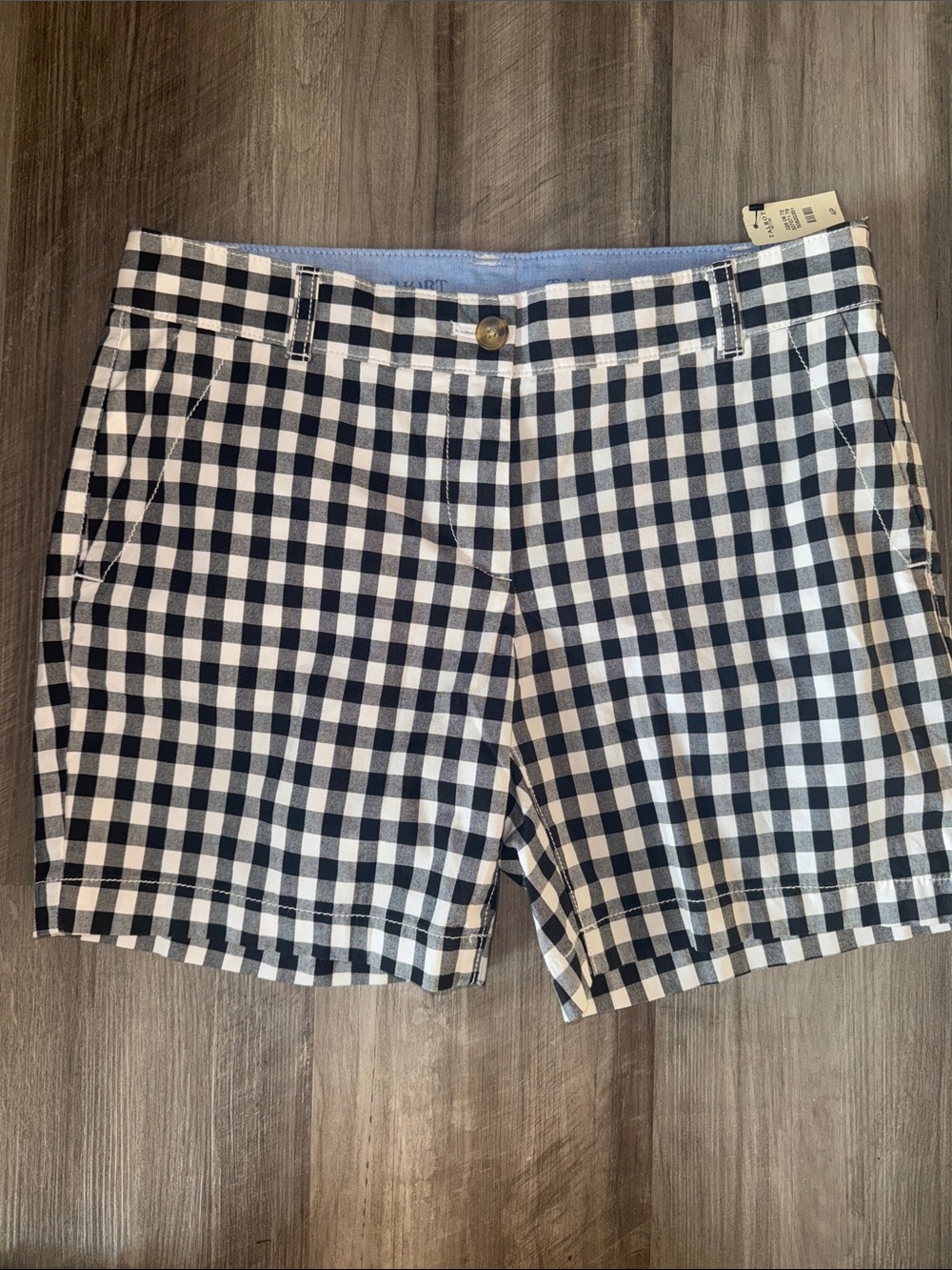 NEW Talbots Perfect Shorts 4 Petite Chino Black White Gingham Plaid NWT summer